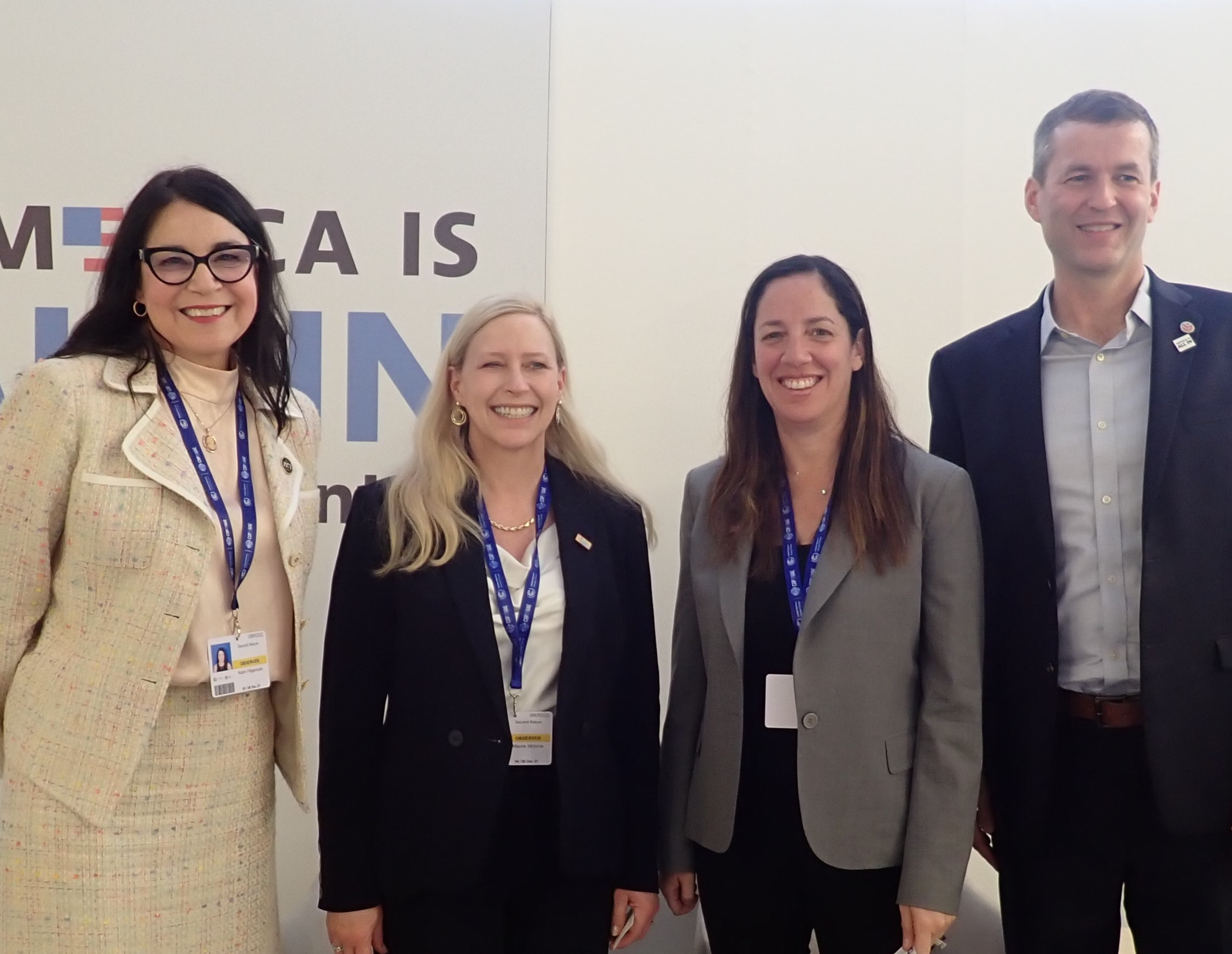 Dr. Karin Hilgersom, President, Truckee Meadows Community College; Dr. Maurie McInnis, President, Stony Brook University and Chair, New York Climate Exchange; Dr. Julie Zimmerman, Vice Provost of Planetary Solutions, Yale University; Dr. Tim Carter, President, Second Nature