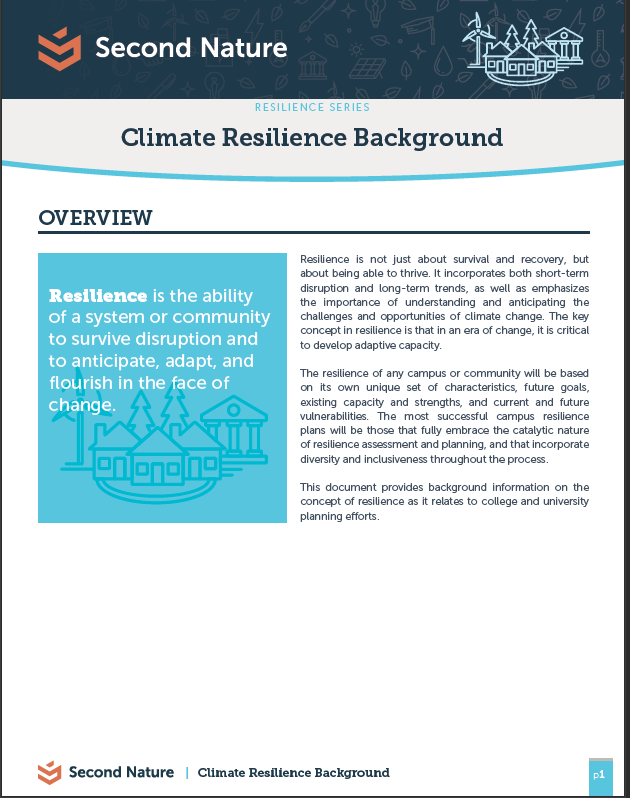 Climate Resilience background cover page