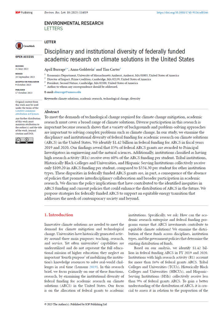 Cover of research paper